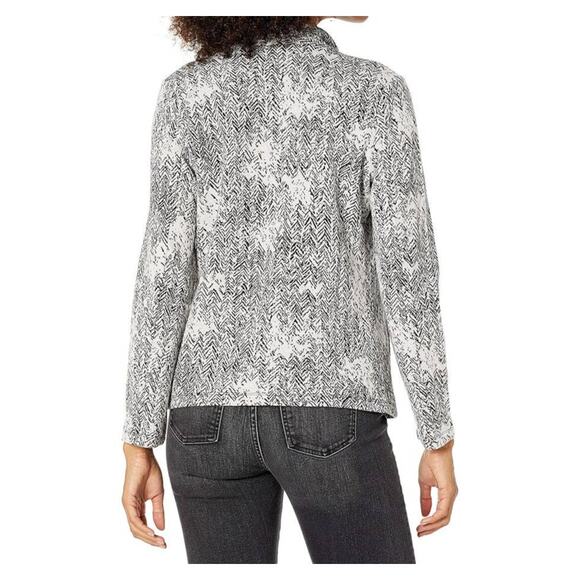 Nic & Zoe Marbelous Draped Open Cardigan Jacket Sz Medium in Grey Multi NWT - Picture 4 of 6